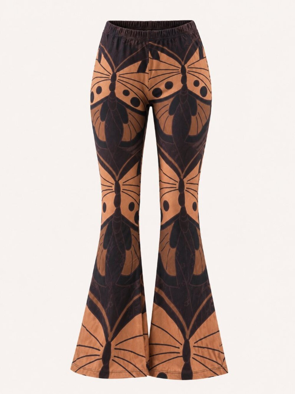 Novella Royale Iris Cropped Bell Pants Butterfly Print Brown & Copper Size Small